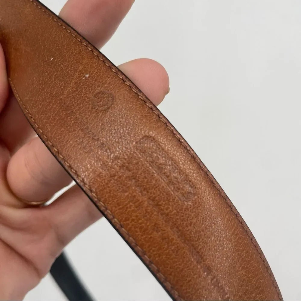 Coach Black Leather Belt with Gold Buckle